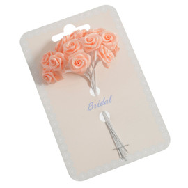 Ribbon Rose: 15mm: Pack of 12: Peach