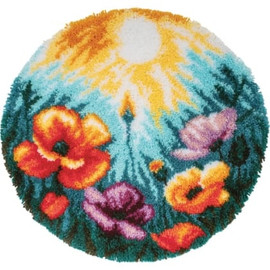 Poppies Latch Hook Rug Kit By Vervaco