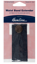 Waistband Extender with Button in Dark Denim by Hemline