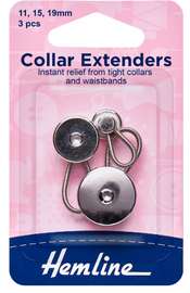 3 piece Assorted Size  Metal Collar Expanders by Hemline