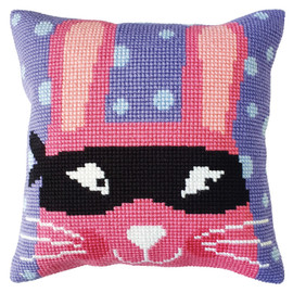 Mysterious Mask Chunky Cross Stitch Cushion Kit by Collection D'Art