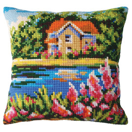 Lake House Chunky Cross Stitch Cushion Kit by Collection D'Art