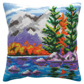 Autumn Landscape Chunky Cross Stitch Cushion Kit by Collection D'Art
