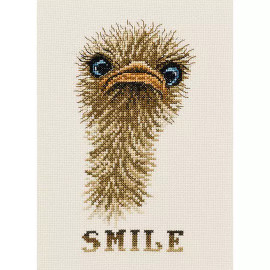 Smiley Ostrich Counted Cross Stitch Kit by Permin 