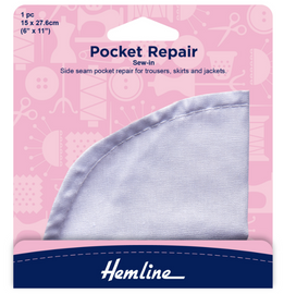 Sew-In Pocket Repair in White by Hemline