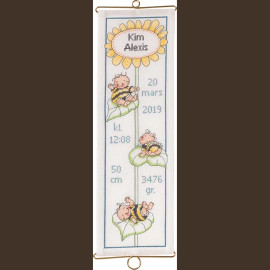 Bumble Bee Baby Banner Counted Cross Stitch Kit by Permin