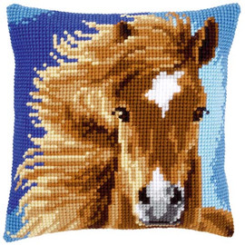 Brown Horse Tapestry Cushion Kit by Vervaco