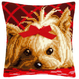 Yorkshire With Bow Tapestry Cushion Kit by Vervaco