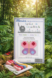 Easy Peasy Butterfly Cross Stitch Kit by Fat Cat