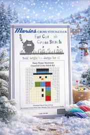Easy Snowman Cross Stitch Kit by Fat Cat