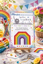 Sew Simple Rainbow Cross Stitch Kit by Fat Cat