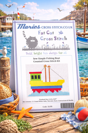 Sew Simple Fishing Boat Cross Stitch Kit by Fat Cat