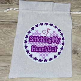Medium Stitching My Heart Out Project Pouch Bag by Merry Maker Crafts