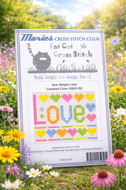Sew Simple Love Cross Stitch Kit by Fat Cat