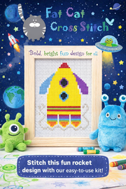 Sew Simple Rocket Cross Stitch Kit by Fat Cat