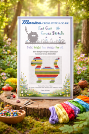 Sew Simple Striped Dinosaur Cross Stitch Kit by Fat Cat