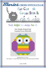 Sew Simple Striped Owl Cross Stitch Kit by Fat Cat