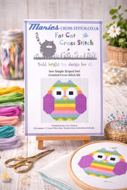 Sew Simple Striped Owl Cross Stitch Kit by Fat Cat
