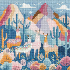  Llama Drama Cross Stitch Kit on Evenweave by Heritage