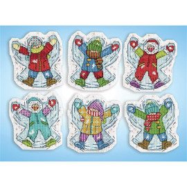 Snow Angel Ornaments Counted Cross Stitch Kit By Design Works