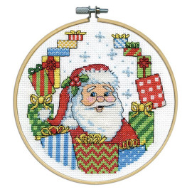 Santa with Presents Counted Cross Stitch Kit By Design Works