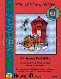 Christmas Post Robin Cross Stitch Kit by Mouseloft