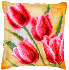 Tulips Cross Stitch Cushion Kit by Vervaco Tulips Cross Stitch Cushion Kit by Vervaco