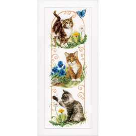 Cats Exploring Cross Stitch Kit By Vervaco