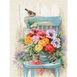 Garden Flowers Counted Cross Stitch Kit by Riolis