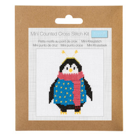 Cosy Penguin Mini Cross Stitch Kit by Trimits