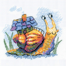 Little Snail Counted Cross Stitch Kit by Riolis Little Snail Counted Cross Stitch Kit by Riolis