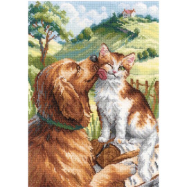 Like Cat and Dog Counted Cross Stitch Kit by Riolis Like Cat and Dog Counted Cross Stitch Kit by Riolis