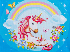 Mother and Baby Unicorn Paint-by-Numbers Kit by Vervaco Mother and Baby Unicorn Paint-by-Numbers Kit by Vervaco
