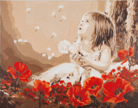 Girl in a Poppy Field Paint-by-Numbers Kit by Vervaco Girl in a Poppy Field Paint-by-Numbers Kit by Vervaco