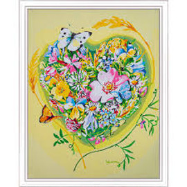 A Heart of Flowers Paint-by-Numbers Kit by Vervaco A Heart of Flowers Paint-by-Numbers Kit by Vervaco