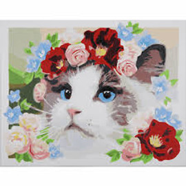 Flower Crown Ragdoll Paint-by-Numbers Kit by Vervaco Flower Crown Ragdoll Paint-by-Numbers Kit by Vervaco