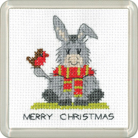 Christmas Scarf Donkey Coaster Cross stitch Kit By Heritage Christmas Scarf Donkey Coaster Cross stitch Kit By Heritage