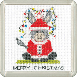 Santa Donkey Coaster Cross stitch Kit By Heritage Santa Donkey Coaster Cross stitch Kit By Heritage