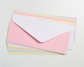Pack of 10 Rainbow Blank Cards with envelopes 3" x 8"