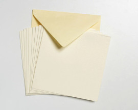 Pack of 10 Ivory Blank Cards with envelopes 5 x 5"