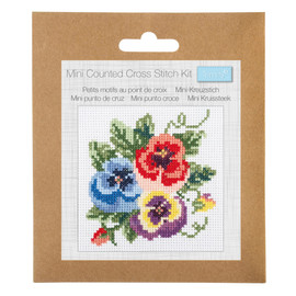 Pansies Mini Counted Cross Stitch Kit by Trimits 