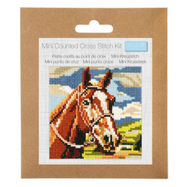Brown Horse Mini Counted Cross Stitch Kit by Trimits Brown Horse Mini Counted Cross Stitch Kit by Trimits