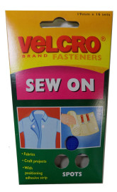  Velcro  sew on spots  13mm x 16  White