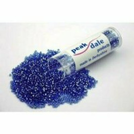 Blue Foil Glass Seed Beads 35g by Peak Dales