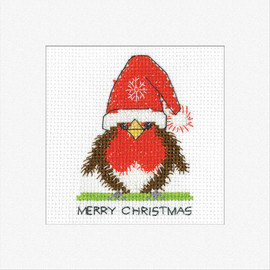 Robin Santa Cross stitch Card Kit by Heritage Robin Santa Cross stitch Card Kit by Heritage