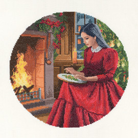 Catherine Elegance Lady Cross Stitch Kit on Evenweave By Heritage Catherine Elegance Lady Cross Stitch Kit on Evenweave By Heritage