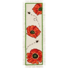 Poppies Bookmark Counted Cross Stitch Kit by Permin Poppies Bookmark Counted Cross Stitch Kit by Permin