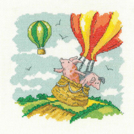Pigs Might Fly Counted Cross Stitch Kit by Karen Carter Pigs Might Fly Counted Cross Stitch Kit by Karen Carter