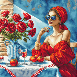 Lady in Red Cross Stitch Kit By AVA