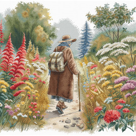 Floral Path Counted Cross Stitch Kit by AVA Stitch